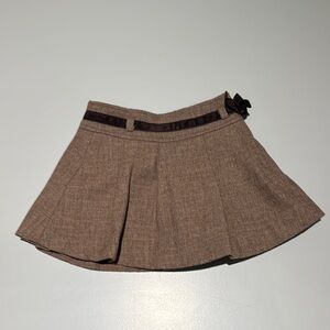 Jacadi Tan Skater Skirt with Bow Accent